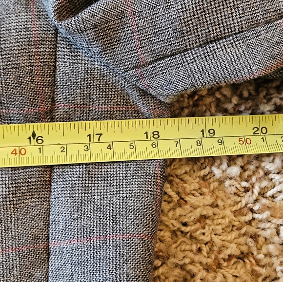 Vintage Wool Saville Gray Plaid Blazer Suit Jacket Size 10 - Picture 9 of 12